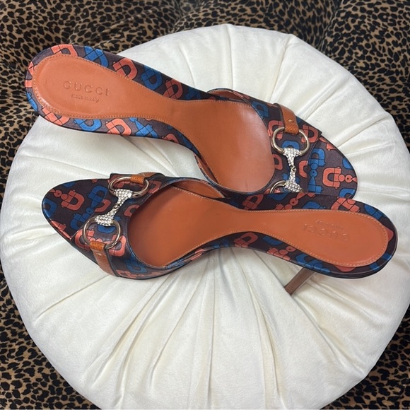 Gucci Horsebit Lizard Swarovski Crystal Mules Heels, NWOT - Picture 2 of 11